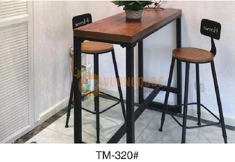 Bộ bàn ghế cafe kiểu quầy bar nhập khẩu HOY Tm320-1
